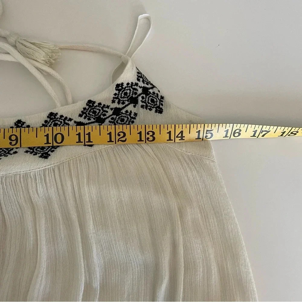 Denim & Supply Ralph Lauren Boho Maxi Dress Cream Embroidered Crochet Lined XS - Picture 9 of 14